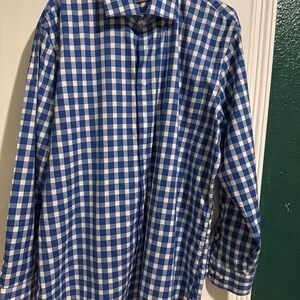 C2 by Calibrate Blue and White Plaid Men's Shirt
